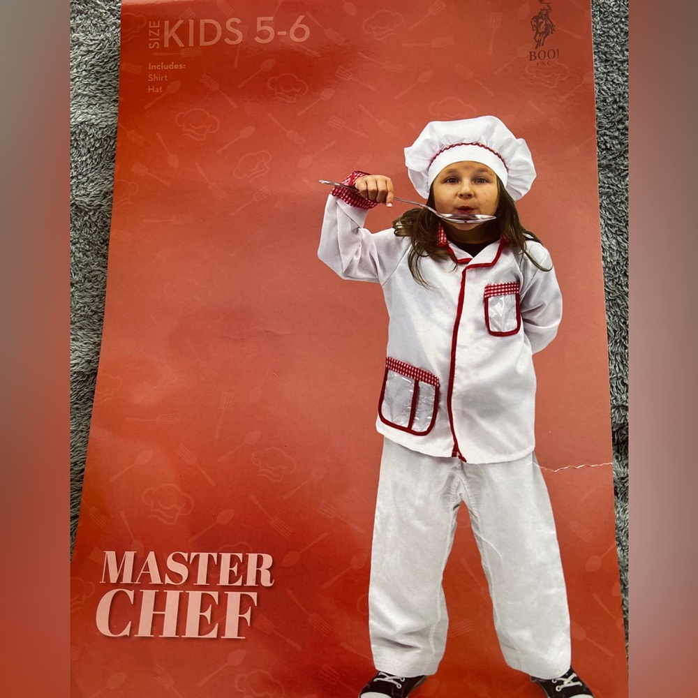 Kids Dress up Costume Master Chef Shirt and Hat Set 5-6 years NWT - Picture 4 of 4